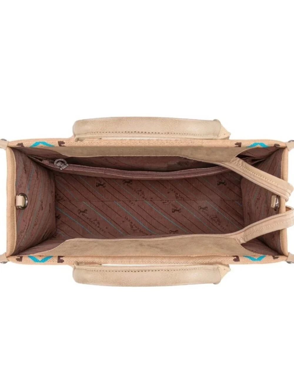 Montana West Aztec Retro Arrows Dual Sided Print Large Tote/Crossbody Tan